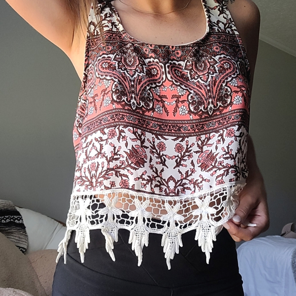 Boho paisley crop top